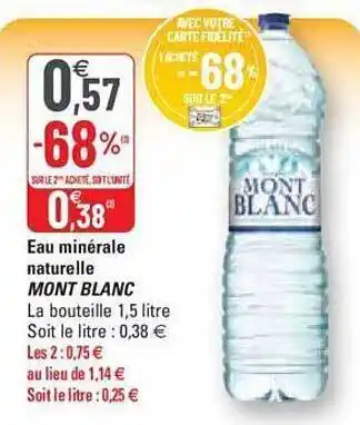 G20 Eau minérale naturelle mont blanc offre