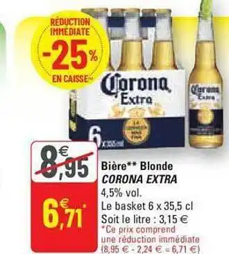 G20 Bière blonde corona extra offre