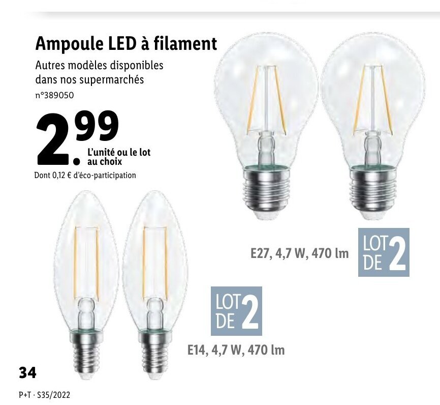 Promo Ampoule LED à Filament chez Lidl