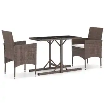 Rue du commerce Ensemble de salle à manger de jardin 3 pcs marron offre