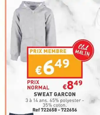 Trafic Sweat garçon offre