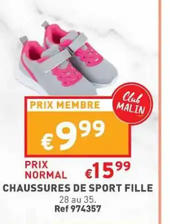 Trafic Chaussures de sport fille offre