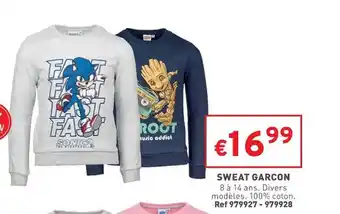 Trafic Sweat garçon offre