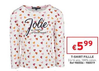 Trafic T-shirt fille offre