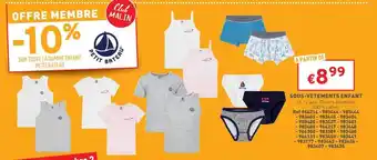 Trafic Sous-vêtements enfant offre