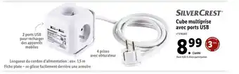 Lidl Silvercrest Cube Multiprise Avec Ports USB offre