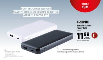 Lidl Batterie Externe Powerbank offre