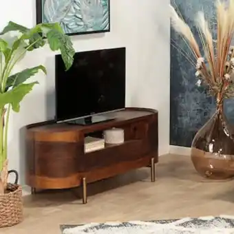 Pier Import Meuble tv en bois de manguier forme incurvée feni offre