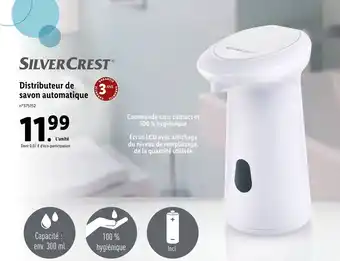 Lidl Silver Crest Distributeur de Savon Automatique offre