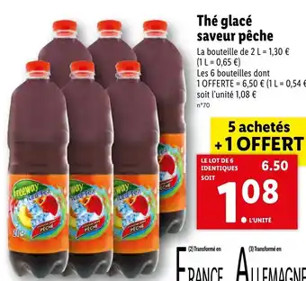 Lidl Thé glacé saveur pêche offre