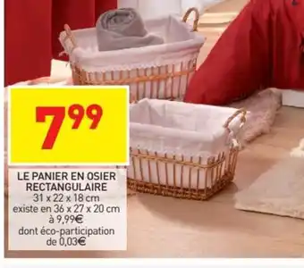 Stokomani Le Panier En Osier Rectangulaire offre
