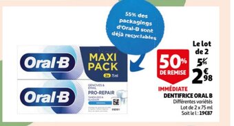 Auchan Oral B Dentifrice offre