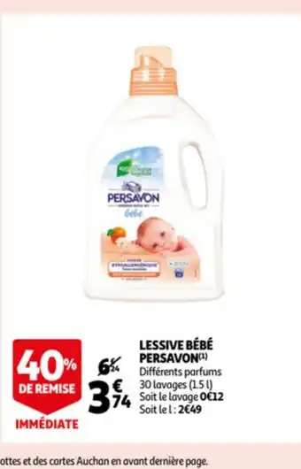 Auchan Persavon Lessive Bébé offre