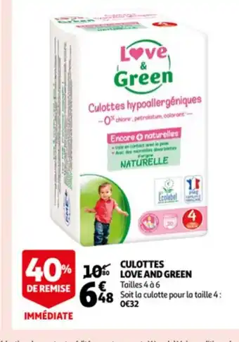 Auchan Culottes Love And Green offre
