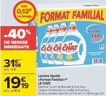 Carrefour Le chat lessive liquide format familial offre