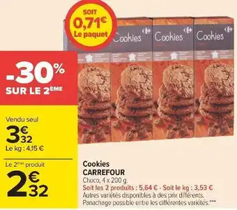 Carrefour Carrefour cookies offre