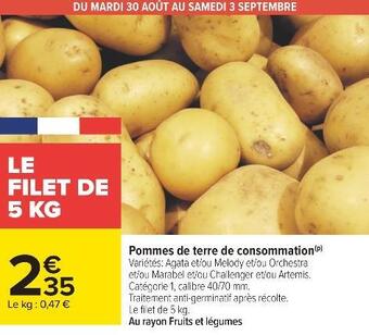 Carrefour Pommes de terre de consommation offre
