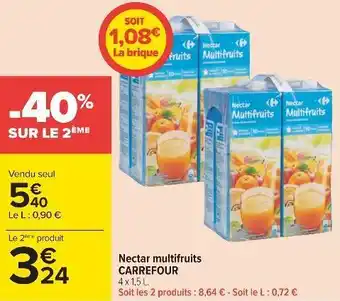 Carrefour Carrefour nectar multifruits offre