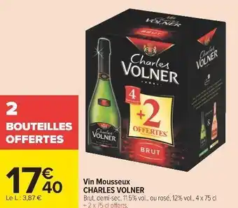 Carrefour Charles volner vin mousseux offre