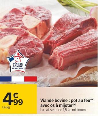 Carrefour Viande bovine : pot au feu avec os à mijoter offre