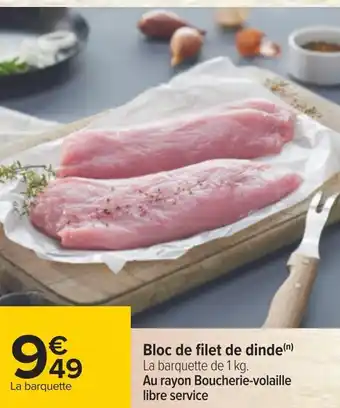 Carrefour Bloc de filet de dinde offre