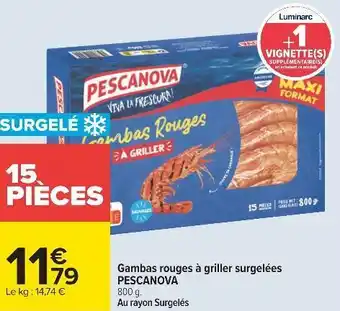 Carrefour Pescanova gambas rouges à griller surgelées offre