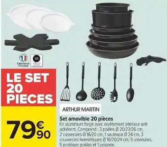 Carrefour Arthur martin set amovible 20 pièces offre