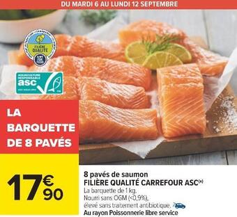 Carrefour Filière qualité carrefour asc 8 pavés de saumon offre