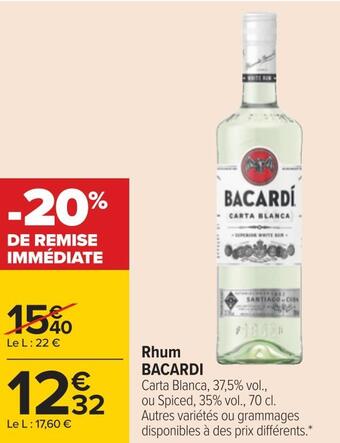 Carrefour Bacardi rhum offre