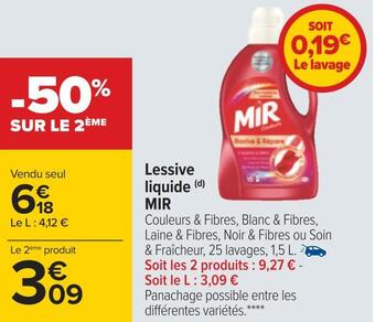 Carrefour Mir lessive liquide offre