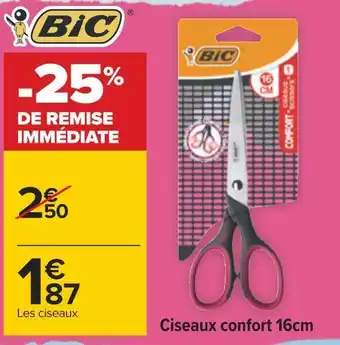 Carrefour Bic ciseaux confort 16cm offre