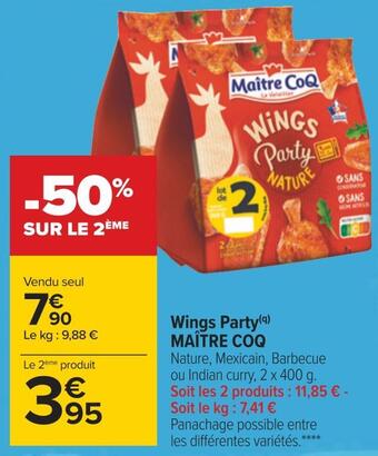 Carrefour Maître coq wings party offre
