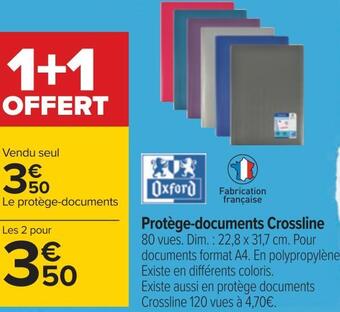 Carrefour Oxford protège-documents crossline offre