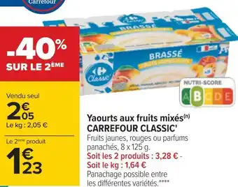 Carrefour Carrefour classic' yaourts aux fruits mixés offre