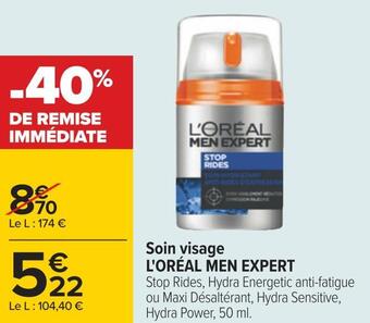Carrefour L'oréal men expert soin visage offre