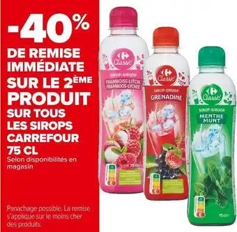 Carrefour Market Carrefour bon plan sur tous les sirops carrefour 75 cl offre