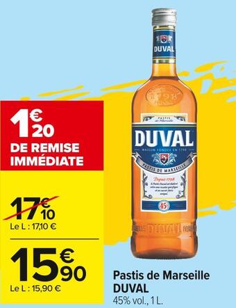 Carrefour Market Duval pastis de marseille offre