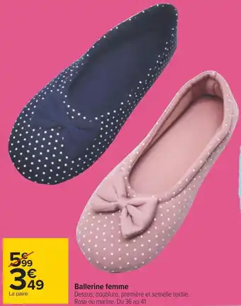 Carrefour Ballerine femme offre