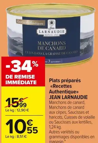 Carrefour Market Jean larnaudie plats préparés recettes authentique offre