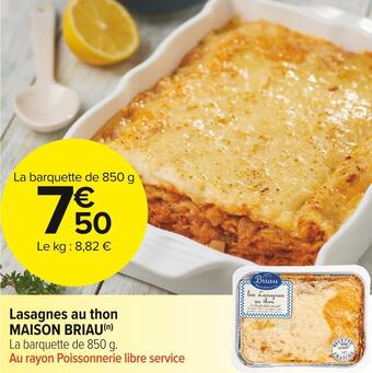 Carrefour Market Maison briau lasagnes au thon offre