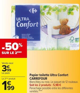 Carrefour Market Carrefour papier toilette ultra confort offre