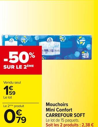 Carrefour Market Carrefour soft mouchoirs mini confort offre