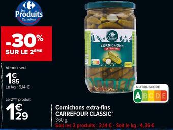 Carrefour Market Carrefour classic cornichons extra-fins offre