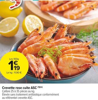 Carrefour Market Crevette rose cuite asc offre