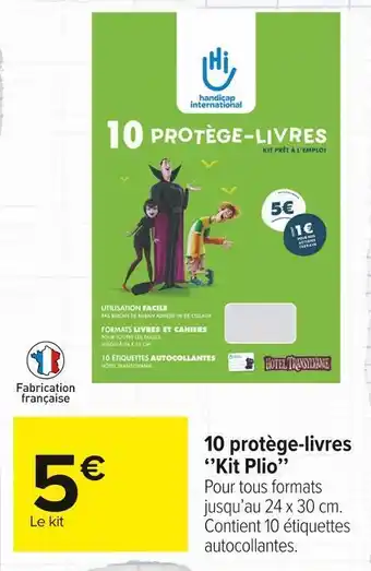 Carrefour Market 10 protège-livres ‘’kit plio’’ offre