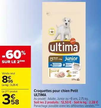 Carrefour Market Ultima croquettes pour chien petit offre