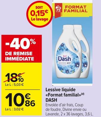 Carrefour Market Dash lessive liquide format familial offre