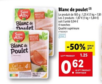 Lidl Blanc de poulet offre