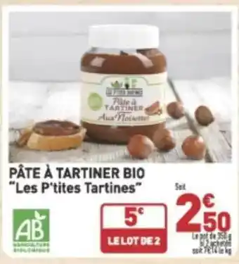Pâte à tartiner bio