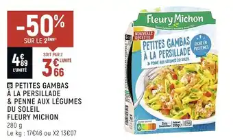 Petit Casino Fleury michon petites gambas à la persillade & penne aux légumes du soleil offre